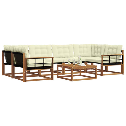 Set di divani da esterno con cuscino 7 pcs Naturale e Crema | homemem39