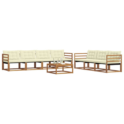 Set di divani da esterno con cuscino 8 pcs Naturale e Crema | homemem39