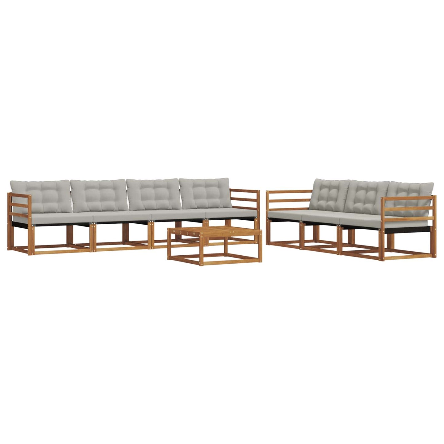 Set di divani da esterno 8 pcs Grigio Naturale e Chiaro | homemem39