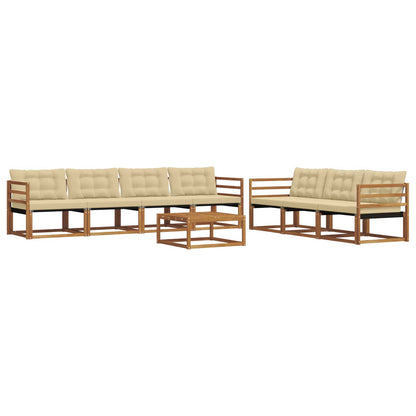 Set di divani da esterno con cuscino 8 pcs Naturale e Beige | homemem39