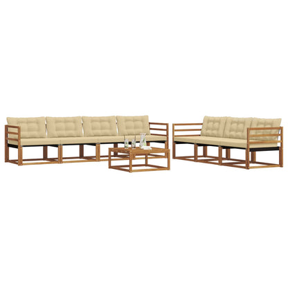 Set di divani da esterno con cuscino 8 pcs Naturale e Beige | homemem39