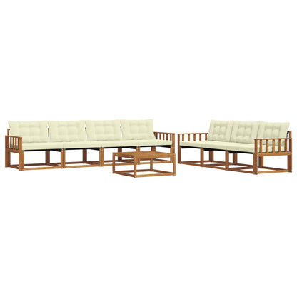 Set di divani da esterno con cuscino 8 pcs Naturale e Crema | homemem39
