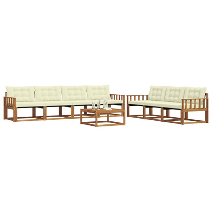 Set di divani da esterno con cuscino 8 pcs Naturale e Crema | homemem39