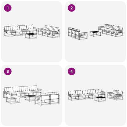 Set di divani da esterno 8 pcs Grigio Naturale e Chiaro | homemem39
