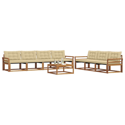 Set di divani da esterno con cuscino 8 pcs Naturale e Beige | homemem39