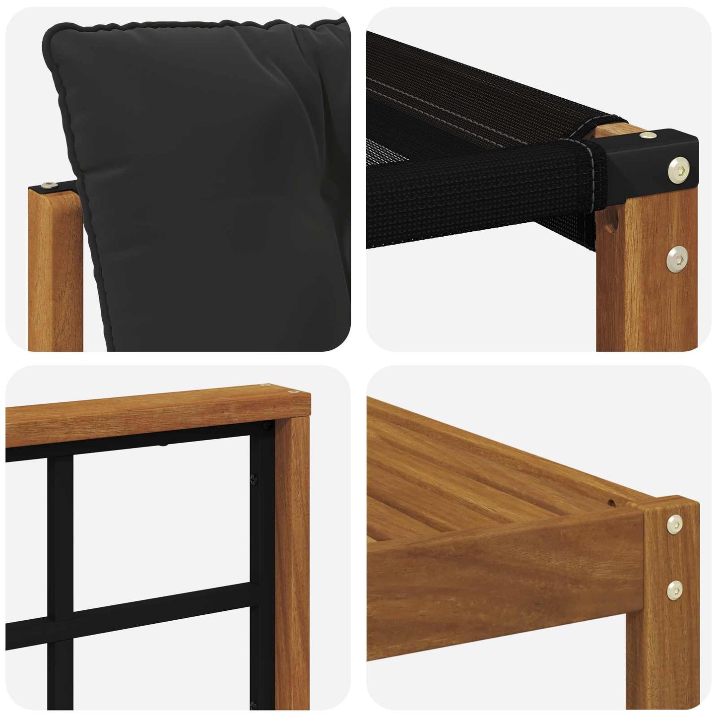 Set di divani da esterno con cuscino 8 pcs Naturale e Nero | homemem39