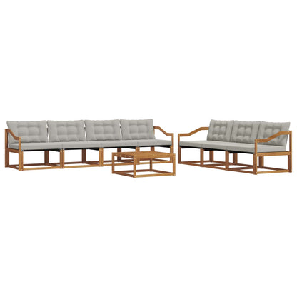 Set di divani da esterno 8 pcs Grigio Naturale e Chiaro | homemem39