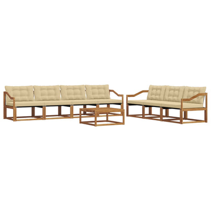 Set di divani da esterno con cuscino 8 pcs Naturale e Beige | homemem39