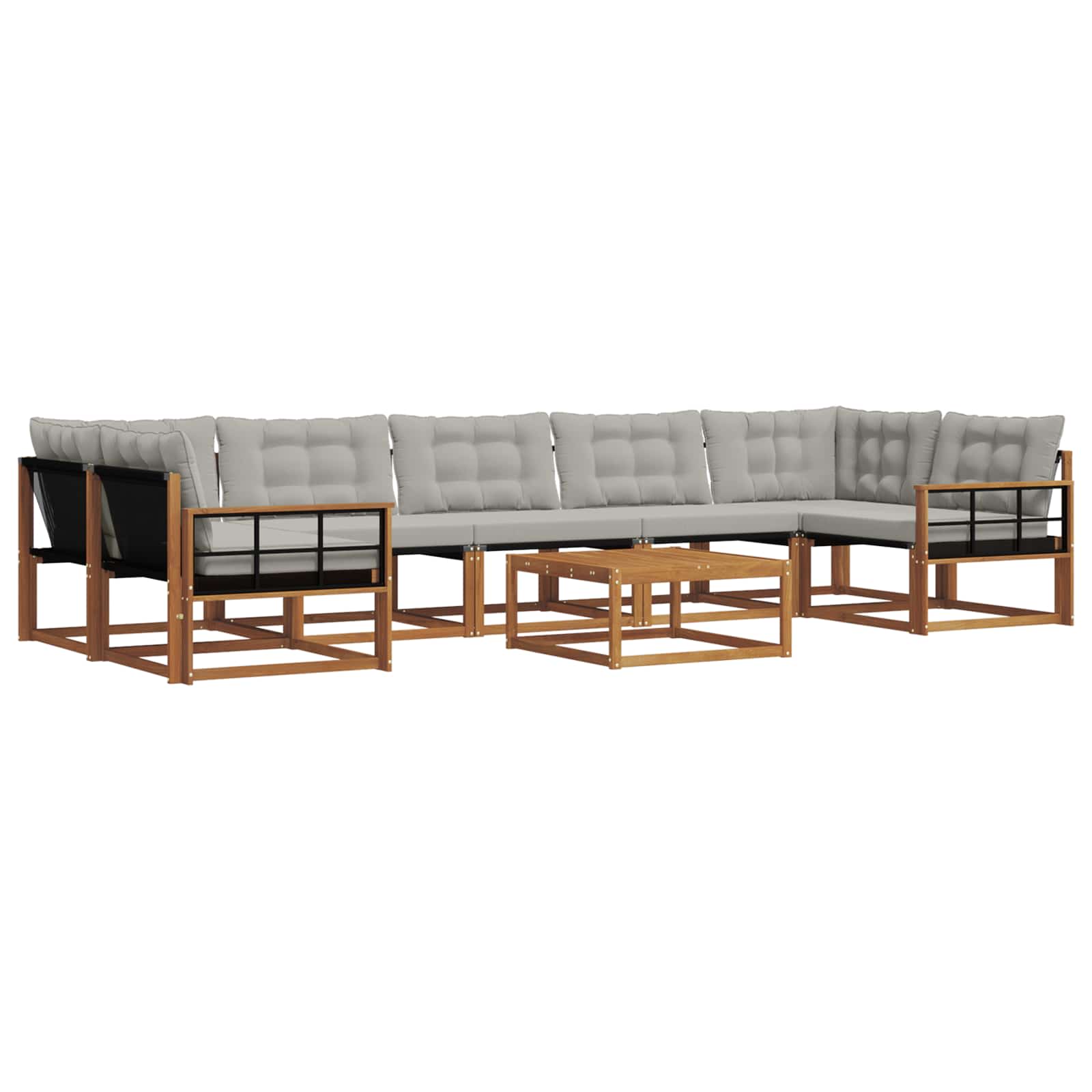 Set di divani da esterno 8 pcs Grigio Naturale e Chiaro | homemem39