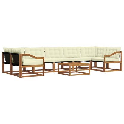 Set di divani da esterno con cuscino 8 pcs Naturale e Crema | homemem39