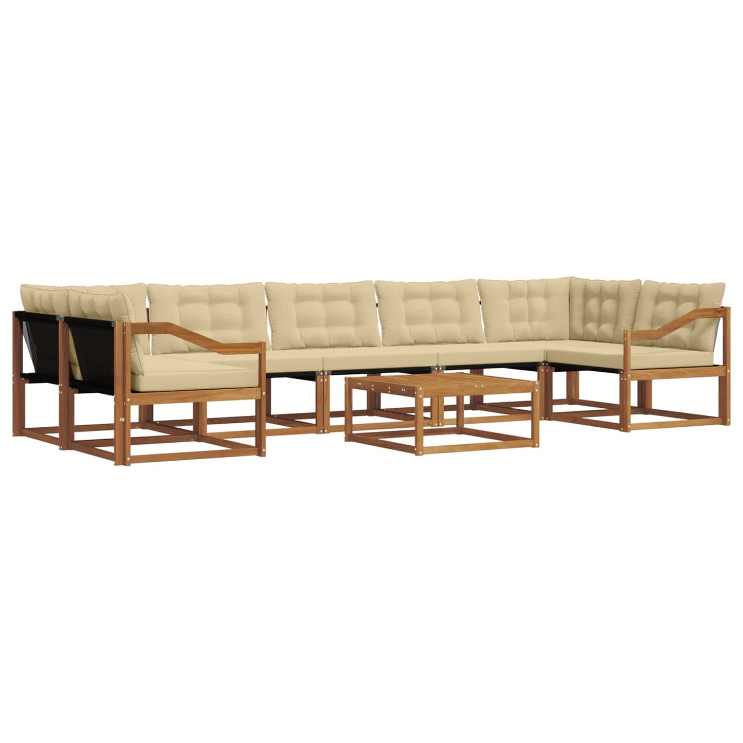 Set di divani da esterno con cuscino 8 pcs Naturale e Beige | homemem39