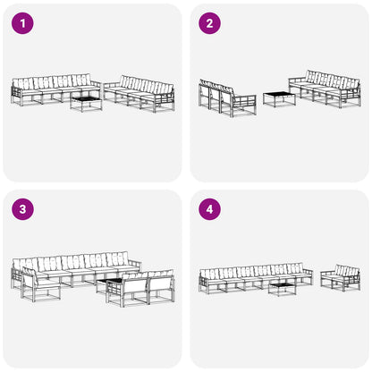 Set di divani da esterno 9 pcs Grigio Naturale e Chiaro | homemem39