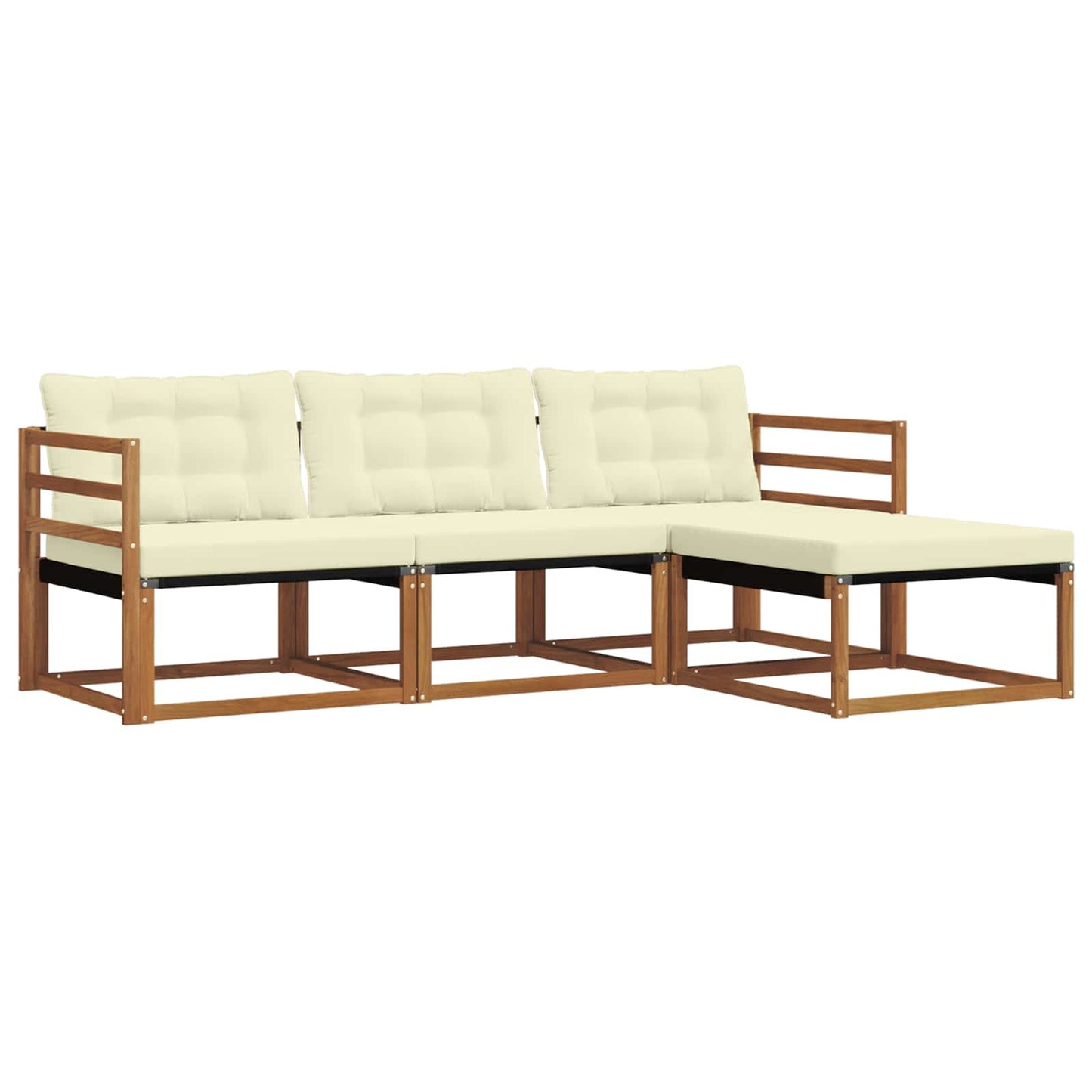 Set di divani da esterno con cuscino 4 pcs Naturale e Crema | homemem39