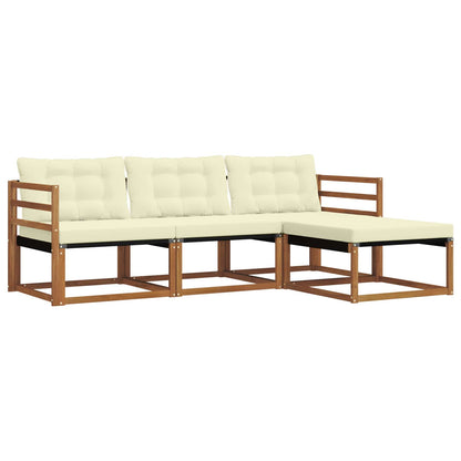 Set di divani da esterno con cuscino 4 pcs Naturale e Crema | homemem39