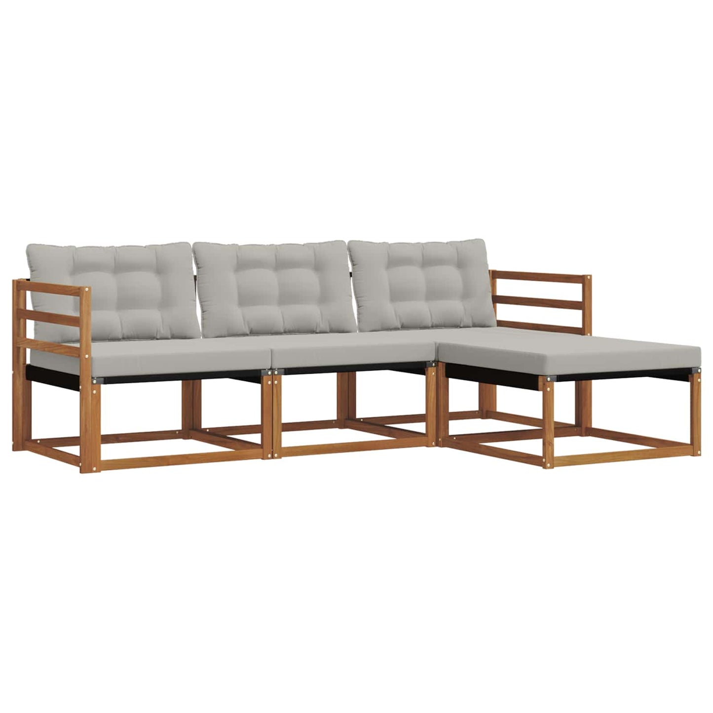 Set di divani da esterno 4 pcs Grigio Naturale e Chiaro | homemem39