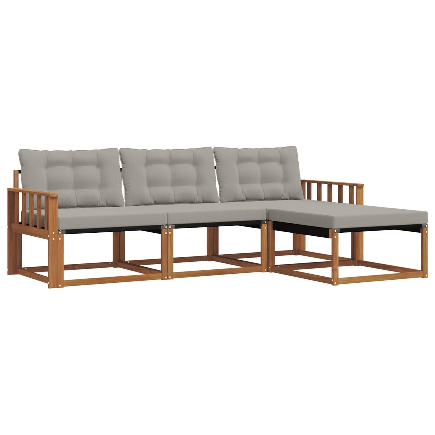 Set di divani da esterno 4 pcs Grigio Naturale e Chiaro | homemem39