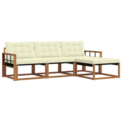 Set di divani da esterno con cuscino 4 pcs Naturale e Crema | homemem39