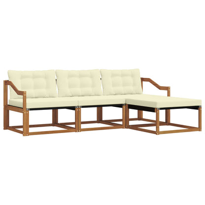 Set di divani da esterno con cuscino 4 pcs Naturale e Crema | homemem39