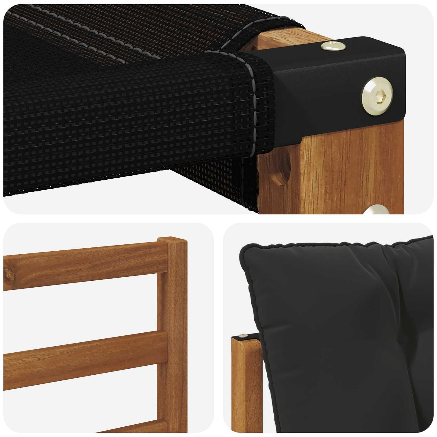 Set di divani da esterno con cuscino 5 pcs Naturale e Nero | homemem39