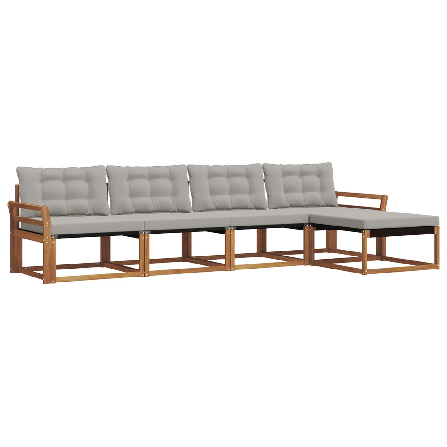 Set di divani da esterno 5 pcs Grigio Naturale e Chiaro | homemem39