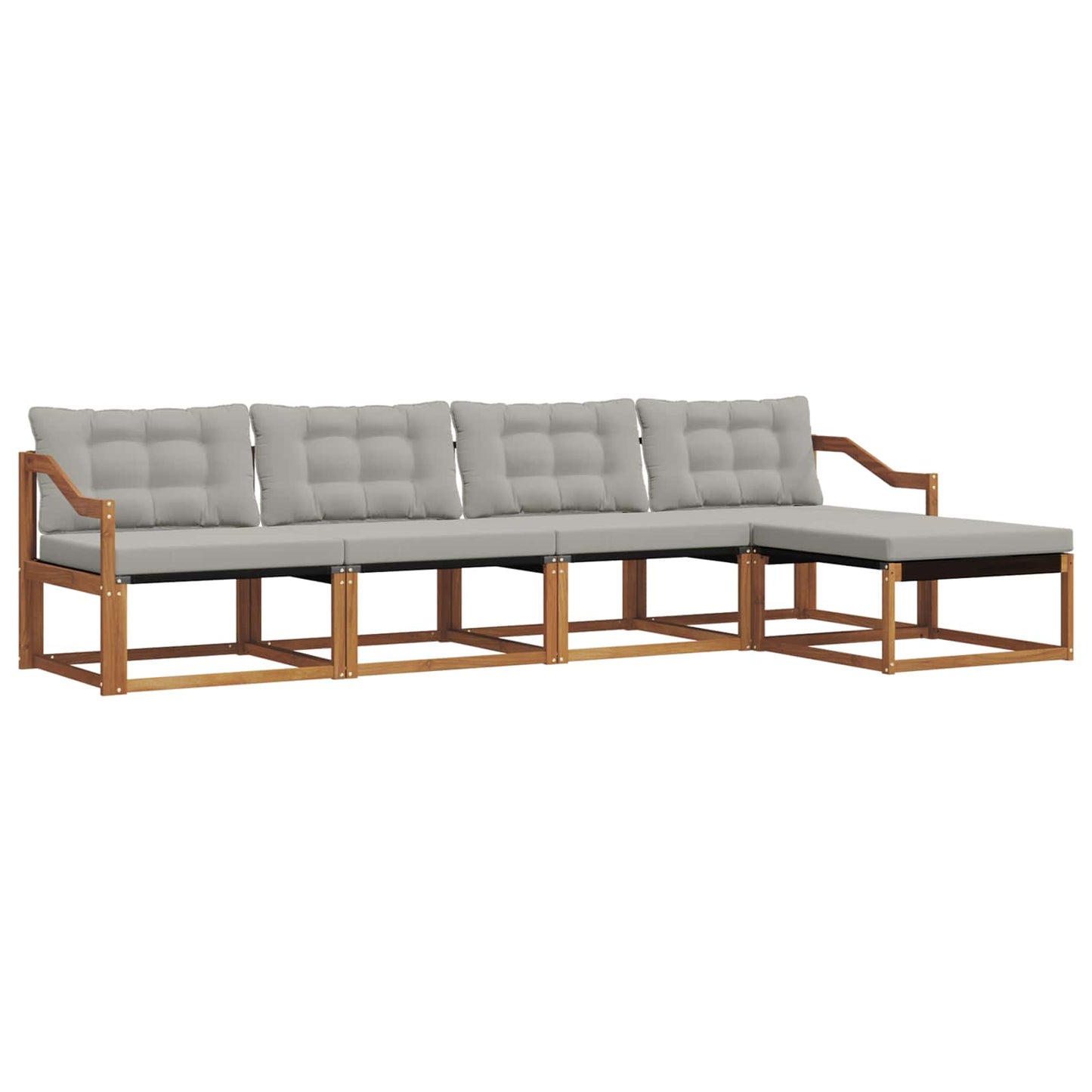 Set di divani da esterno 5 pcs Grigio Naturale e Chiaro | homemem39