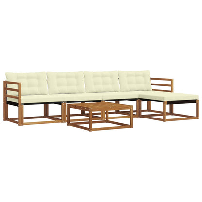 Set di divani da esterno con cuscino 6 pcs Naturale e Crema