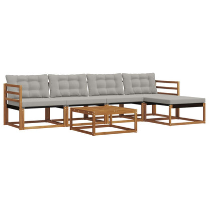 Set di divani da esterno 6 pcs Grigio Naturale e Chiaro | homemem39