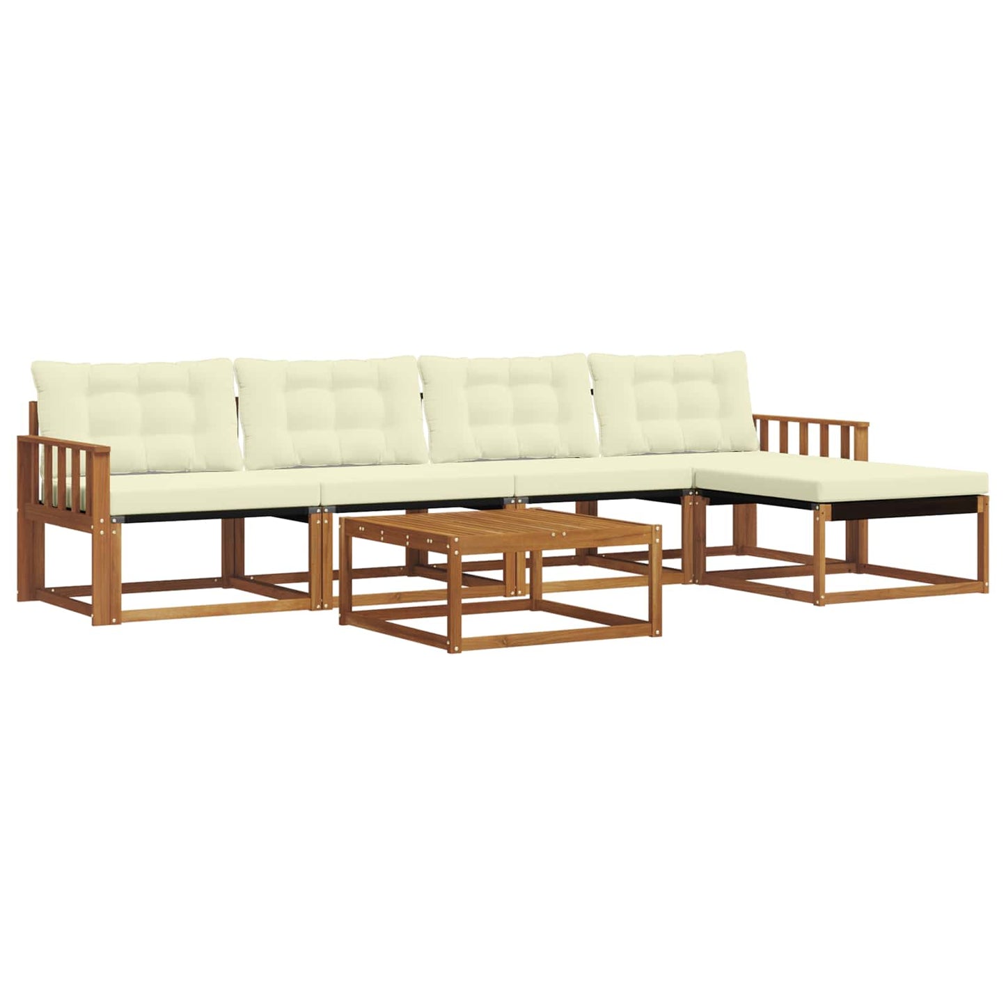 Set di divani da esterno con cuscino 6 pcs Naturale e Crema | homemem39