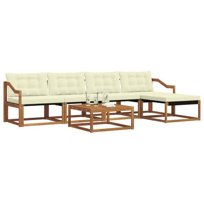 Set di divani da esterno con cuscino 6 pcs Naturale e Crema | homemem39