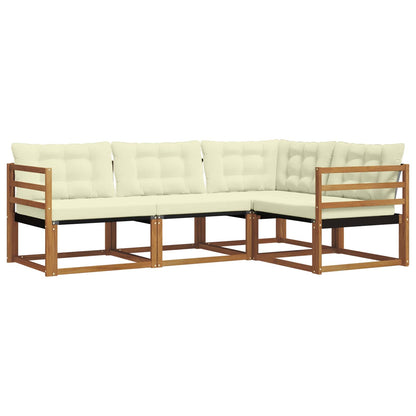 Set di divani da esterno con cuscino 4 pcs Naturale e Crema | homemem39