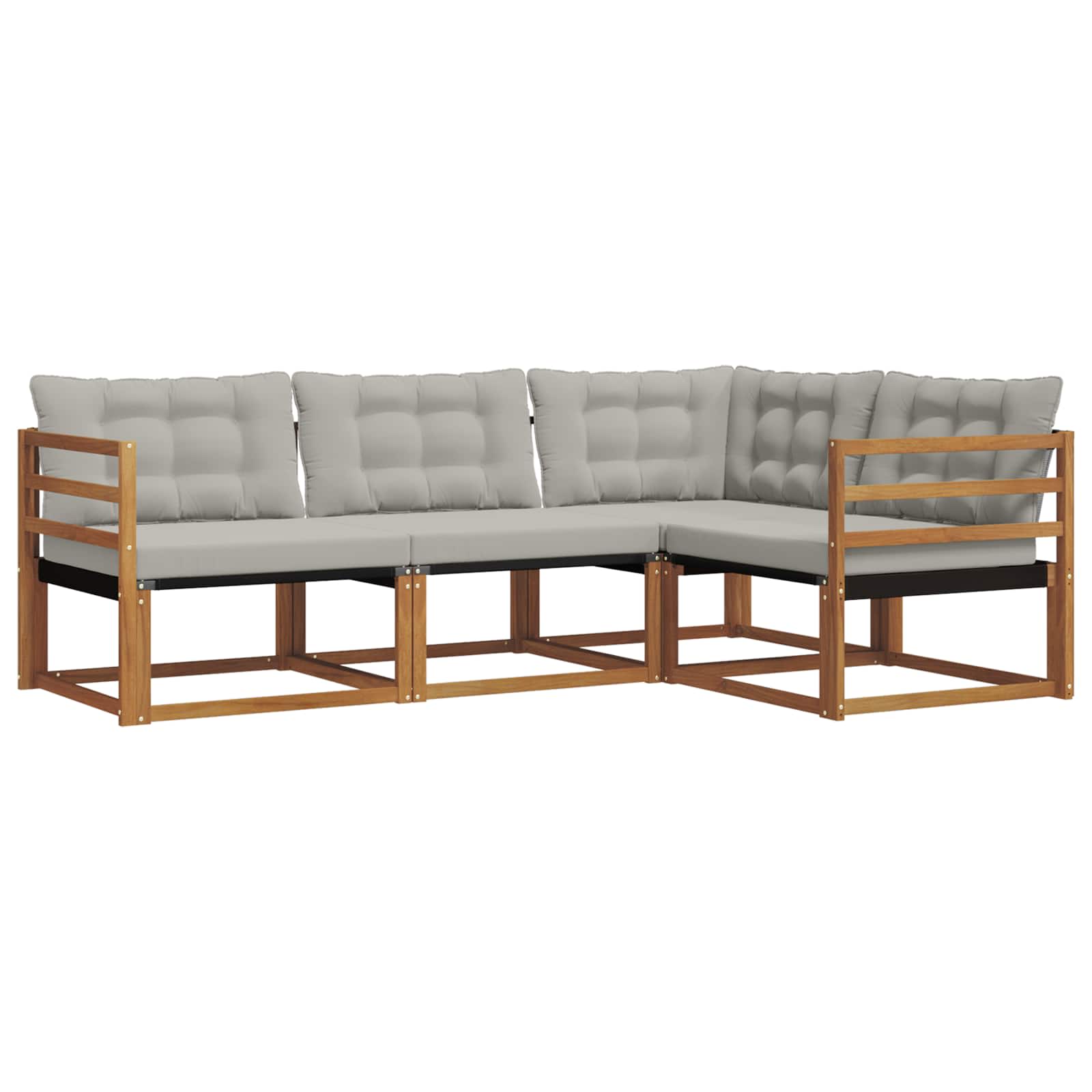 Set di divani da esterno 4 pcs Grigio Naturale e Chiaro | homemem39