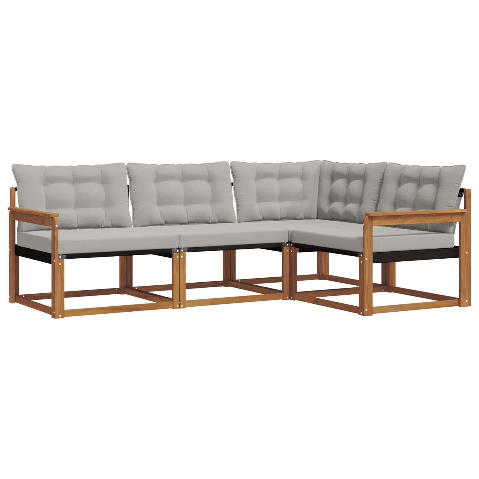 Set di divani da esterno 4 pcs Grigio Naturale e Chiaro | homemem39
