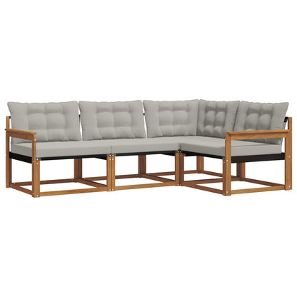 Set di divani da esterno 4 pcs Grigio Naturale e Chiaro | homemem39