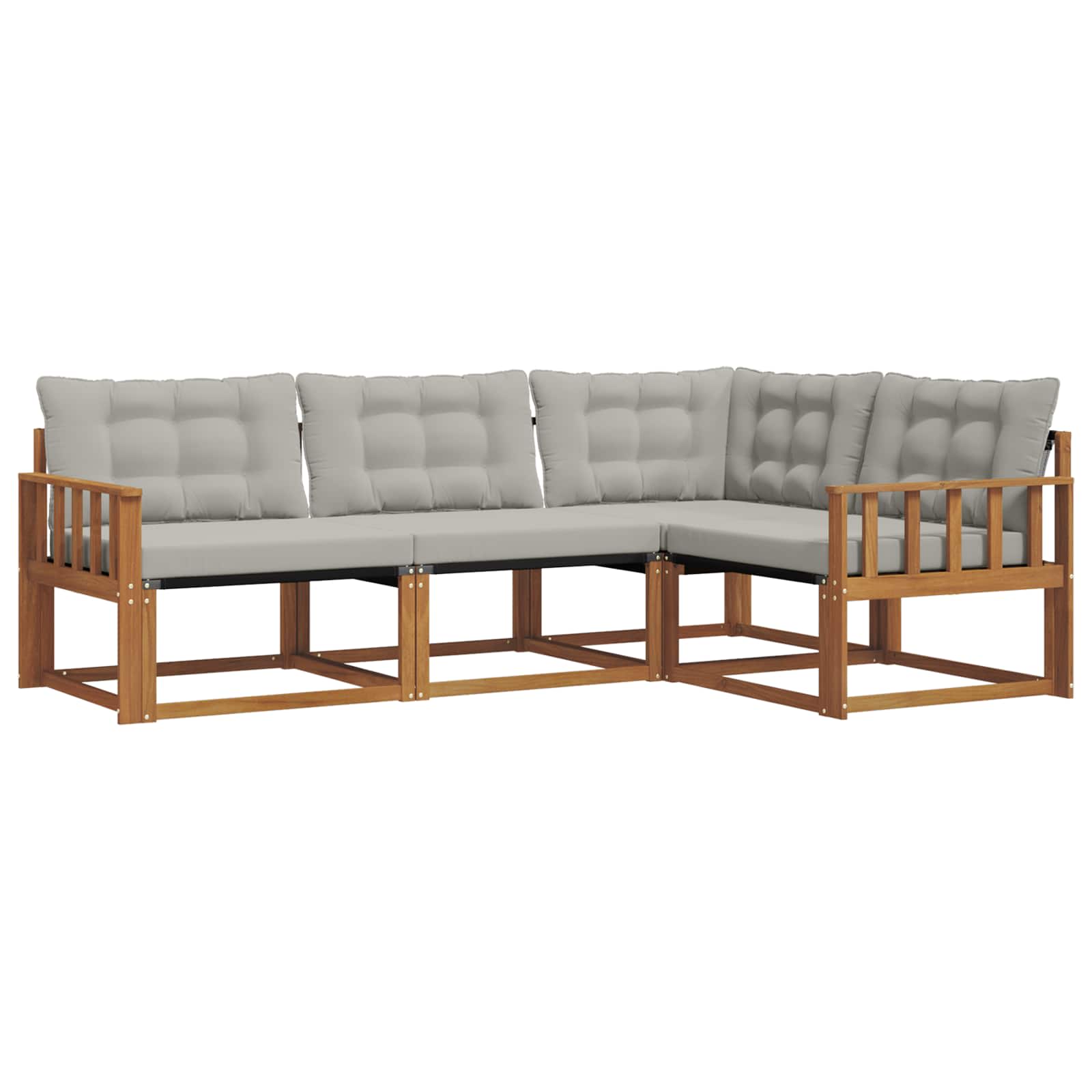 Set di divani da esterno 4 pcs Grigio Naturale e Chiaro | homemem39