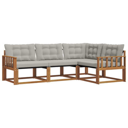 Set di divani da esterno 4 pcs Grigio Naturale e Chiaro | homemem39