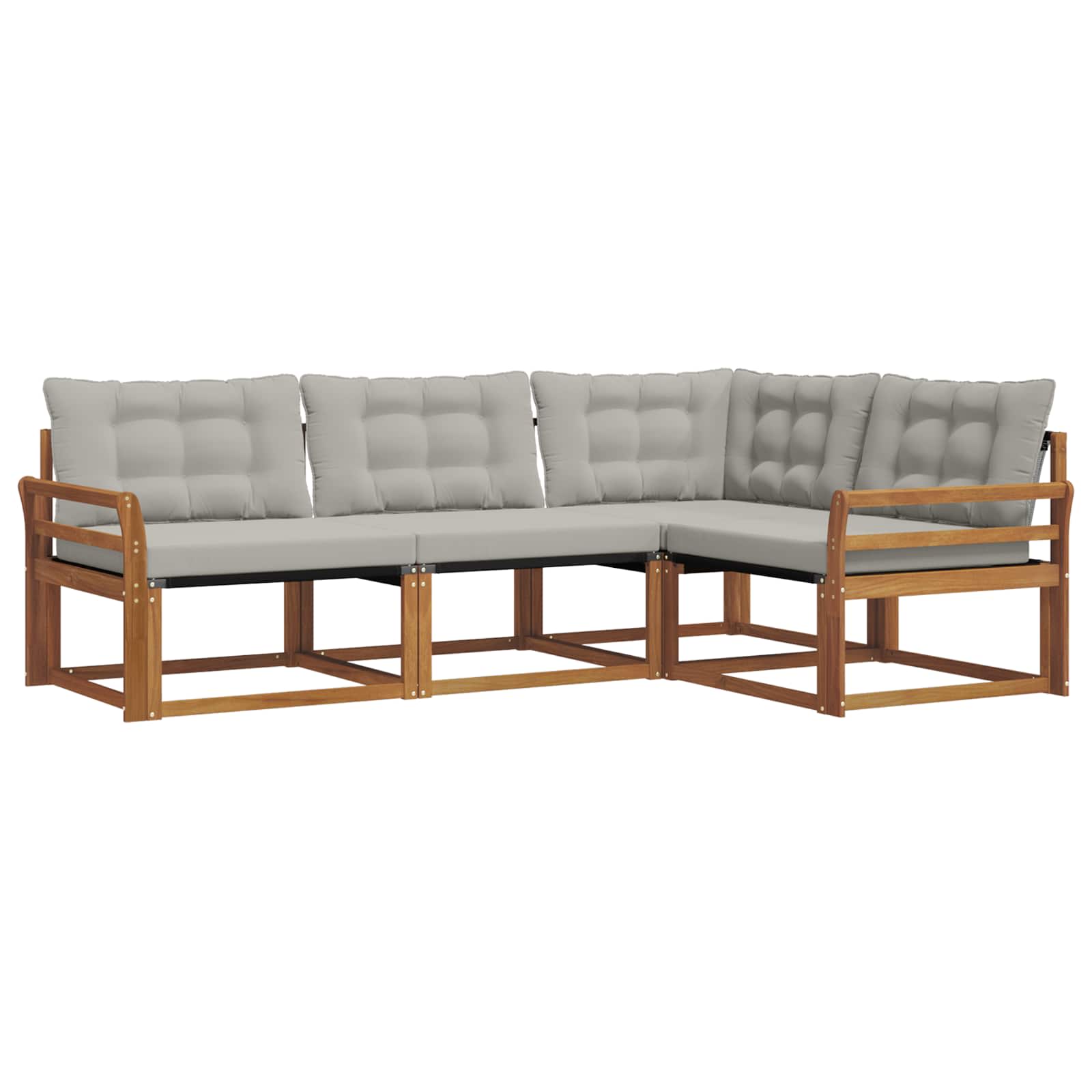 Set di divani da esterno 4 pcs Grigio Naturale e Chiaro | homemem39