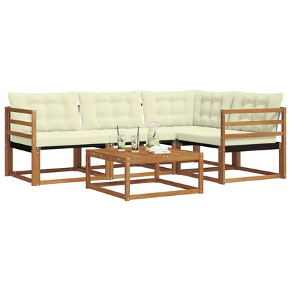 Set di divani da esterno con cuscino 5 pcs Naturale e Crema | homemem39
