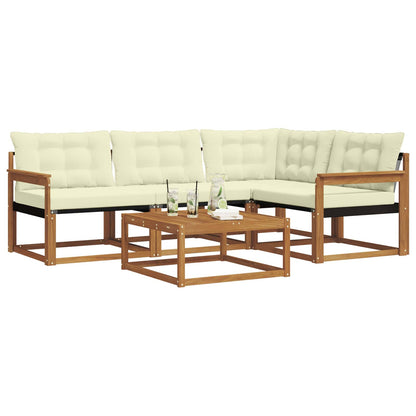Set di divani da esterno con cuscino 5 pcs Naturale e Crema | homemem39