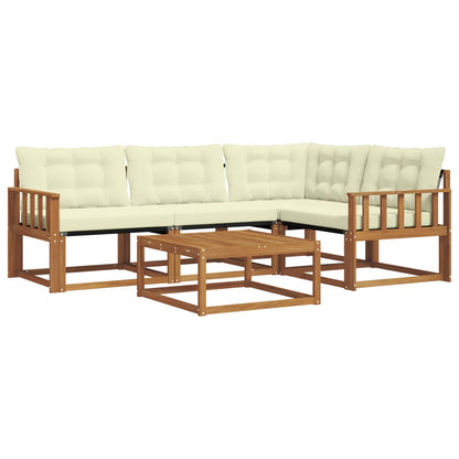 Set di divani da esterno con cuscino 5 pcs Naturale e Crema | homemem39