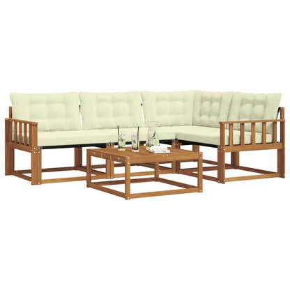 Set di divani da esterno con cuscino 5 pcs Naturale e Crema