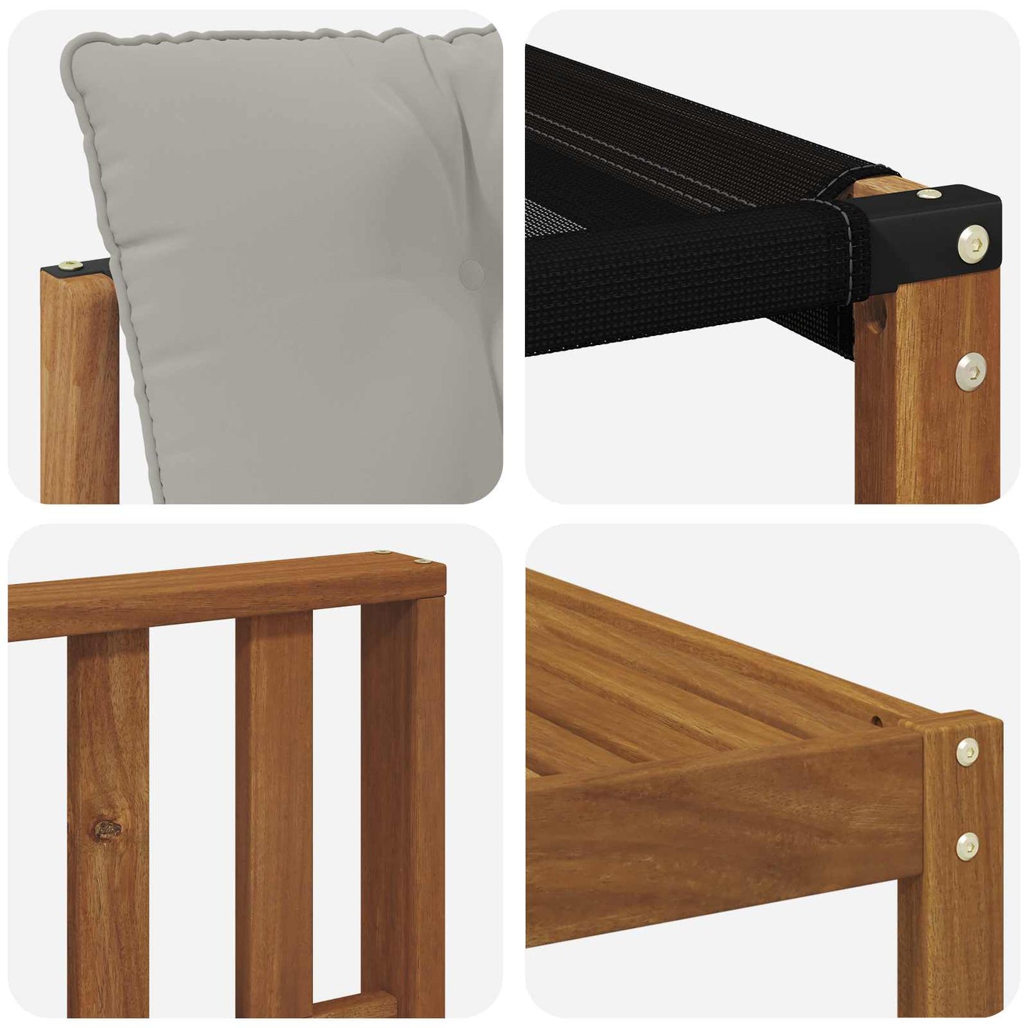 Set di divani da esterno 5 pcs Grigio Naturale e Chiaro