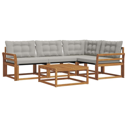 Set di divani da esterno 5 pcs Grigio Naturale e Chiaro | homemem39