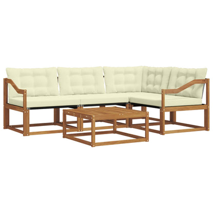 Set di divani da esterno con cuscino 5 pcs Naturale e Crema | homemem39