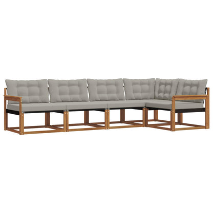 Set di divani da esterno 5 pcs Grigio Naturale e Chiaro | homemem39