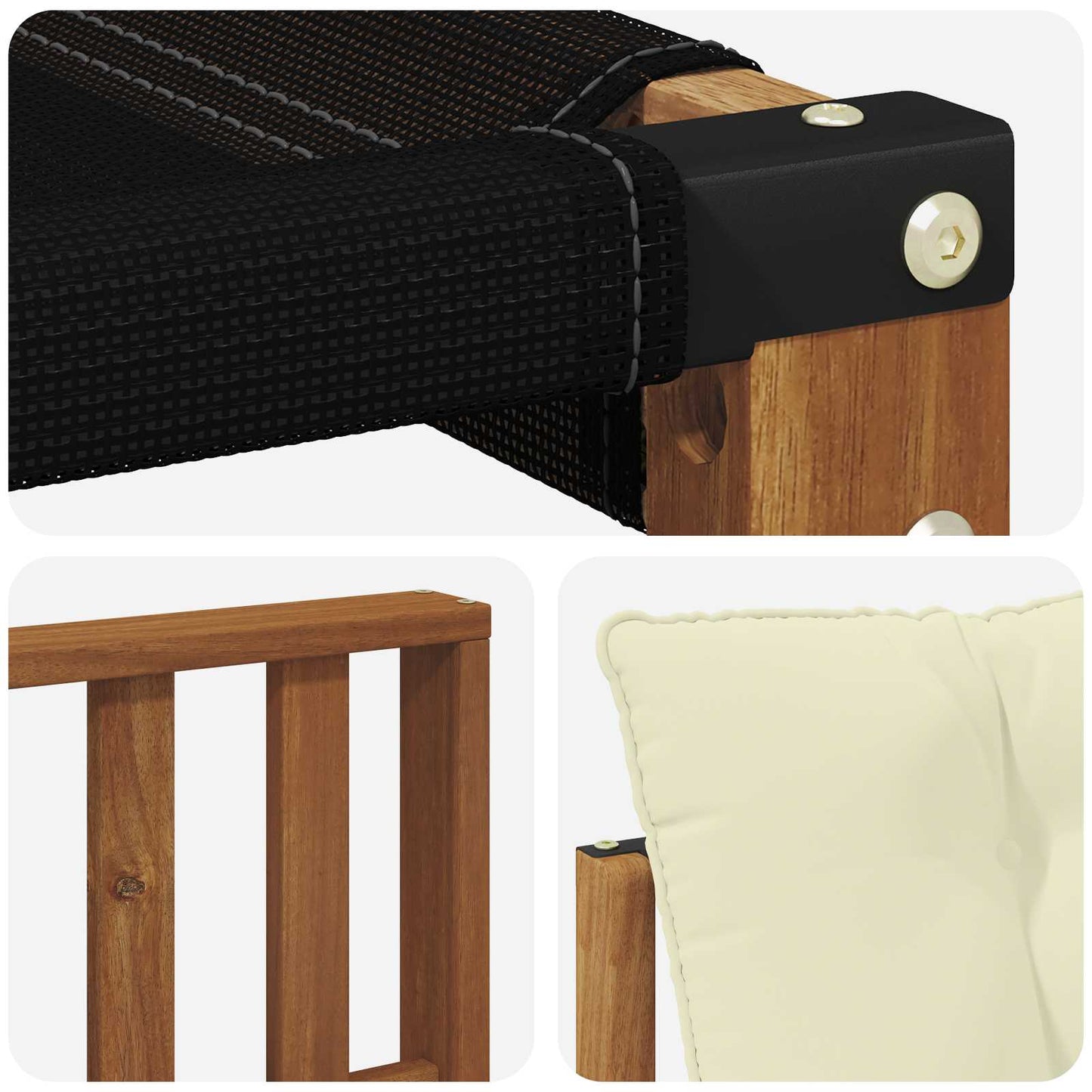 Set di divani da esterno con cuscino 5 pcs Naturale e Crema | homemem39