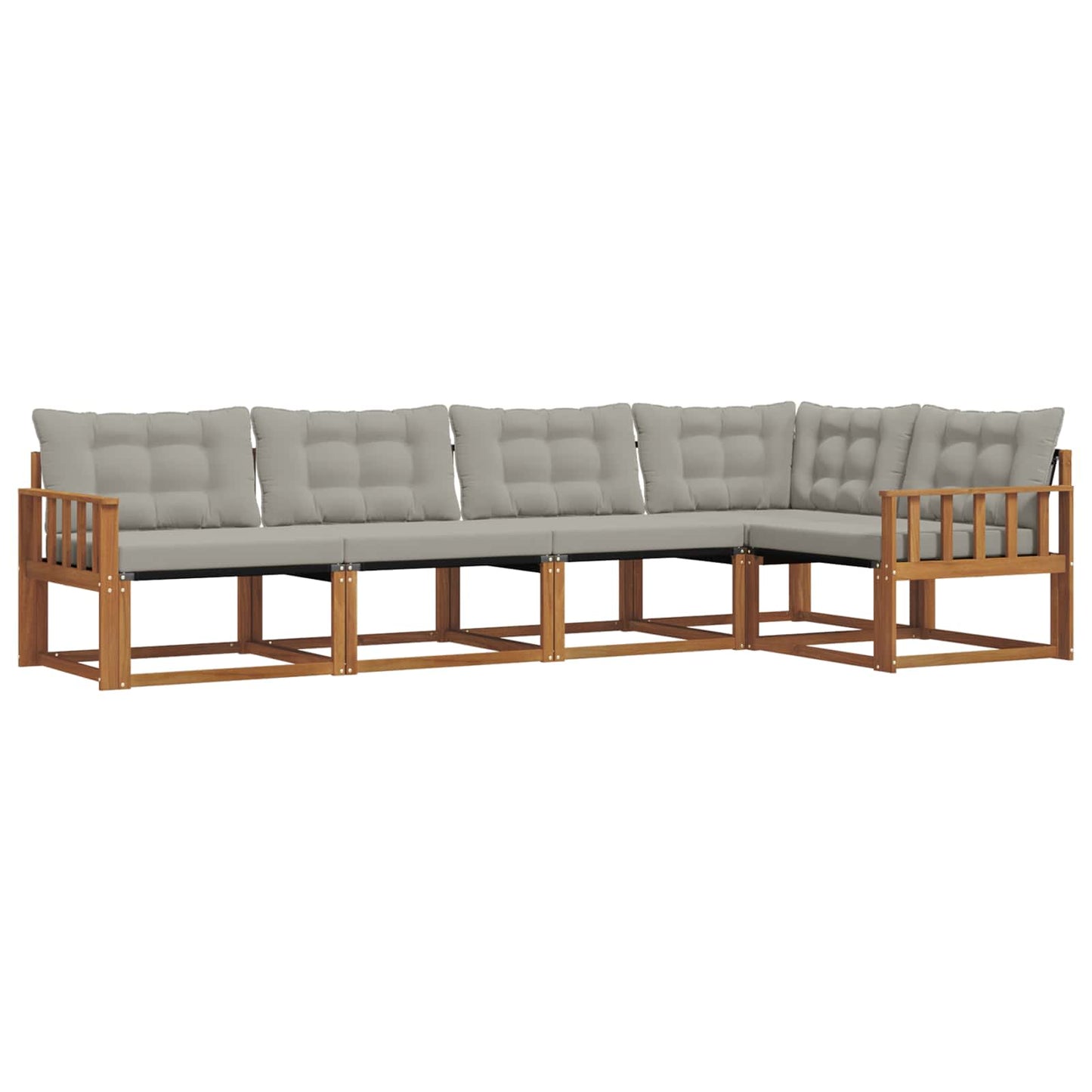 Set di divani da esterno 5 pcs Grigio Naturale e Chiaro | homemem39