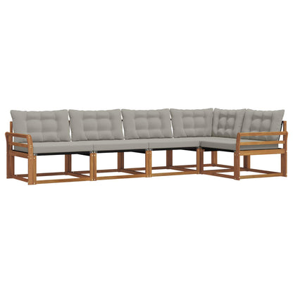 Set di divani da esterno 5 pcs Grigio Naturale e Chiaro | homemem39