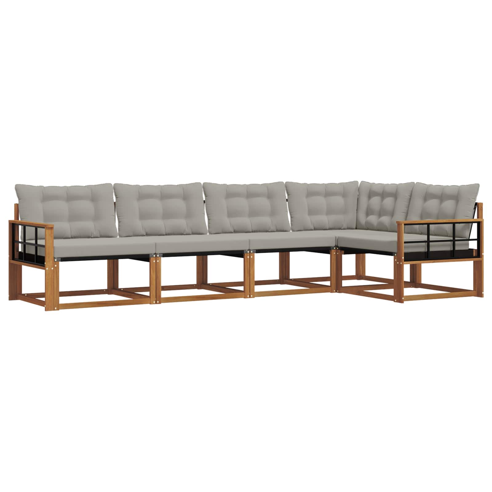 Set di divani da esterno 5 pcs Grigio Naturale e Chiaro | homemem39