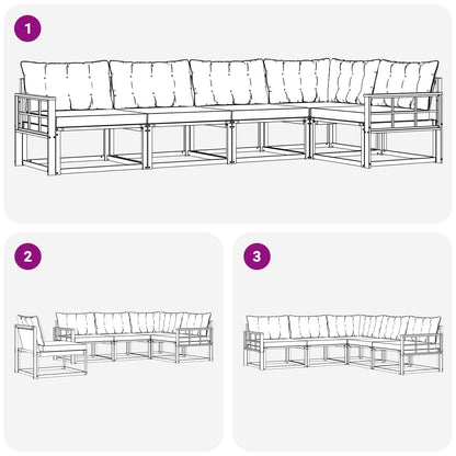 Set di divani da esterno 5 pcs Grigio Naturale e Chiaro | homemem39