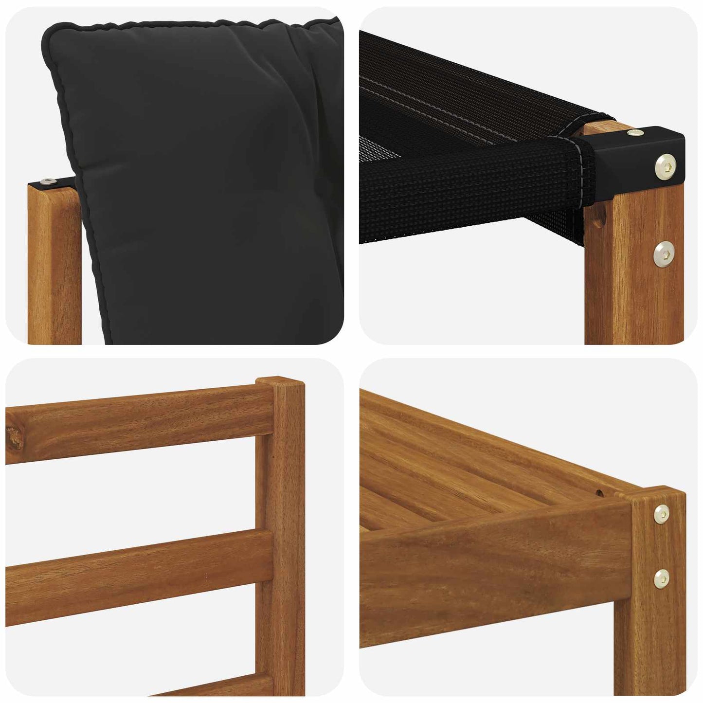 Set di divani da esterno con cuscino 6 pcs Naturale e Nero | homemem39